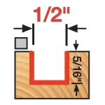 Diablo 1/2 in. x 5/16 in. Carbide Hinge Mortising Router Bit, 1/4 in. Shank thumbnail 2