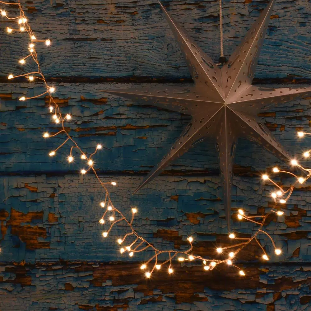 LUMABASE 100-LED Warm White Firecracker Fairy String Lights with Copper Wire, Battery Operated (Set of 2)