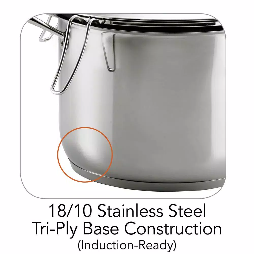 Tramontina Gourmet Prima 16 Qt. Stainless Steel Stock Pot Set with Lid and 4-Piece Pasta Inserts