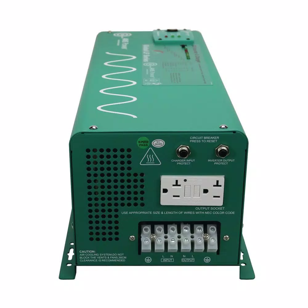 AIMS POWER AIMS 2500-Watt Pure Sine Wave Inverter Charger, 12V DC to 120V AC, 85A Smart Charger