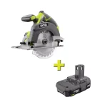 RYOBI 18V ONE+ 6-1/2 in. Cordless Circular Saw with 1.5 Ah Lithium-Ion Battery thumbnail 1