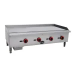 SABA 48 in. Commercial Gas Griddle, Stainless Steel, 4 Burners, 120,000 BTU thumbnail 1