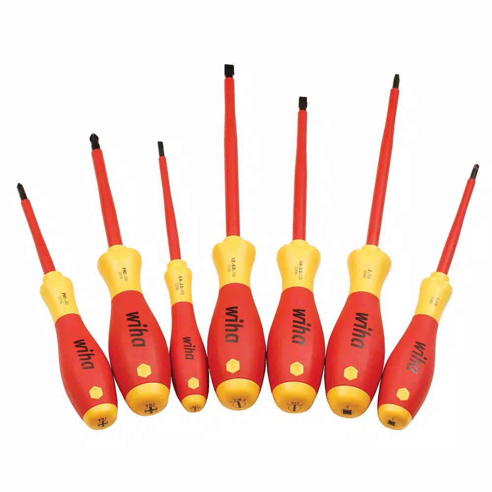 Wiha 7-Piece Insulated SoftFinish Screwdriver Set, 1000V Rated