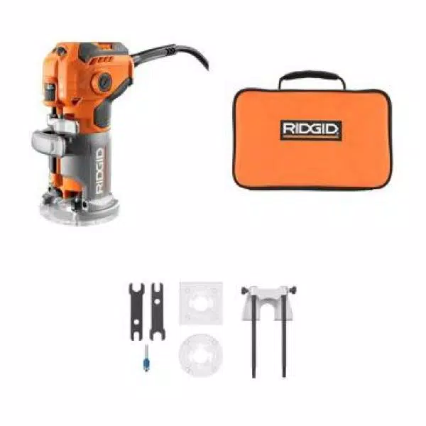 RIDGID 5.5 Amp 1-1/2 HP Compact Fixed-Base Corded Router with Variable Speed