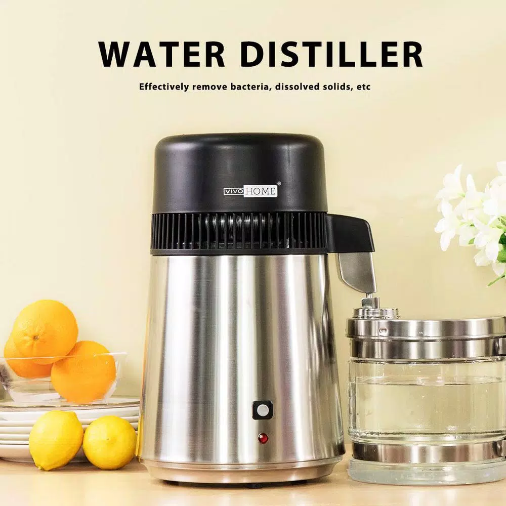 VIVOHOME 16-Cup Water Distiller Machine, 304 Stainless Steel Purifier with Carbon Filter