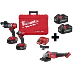 Milwaukee M18 FUEL 3-Tool Combo Kit: Hammer Drill, Impact Driver & Braking Grinder thumbnail 1
