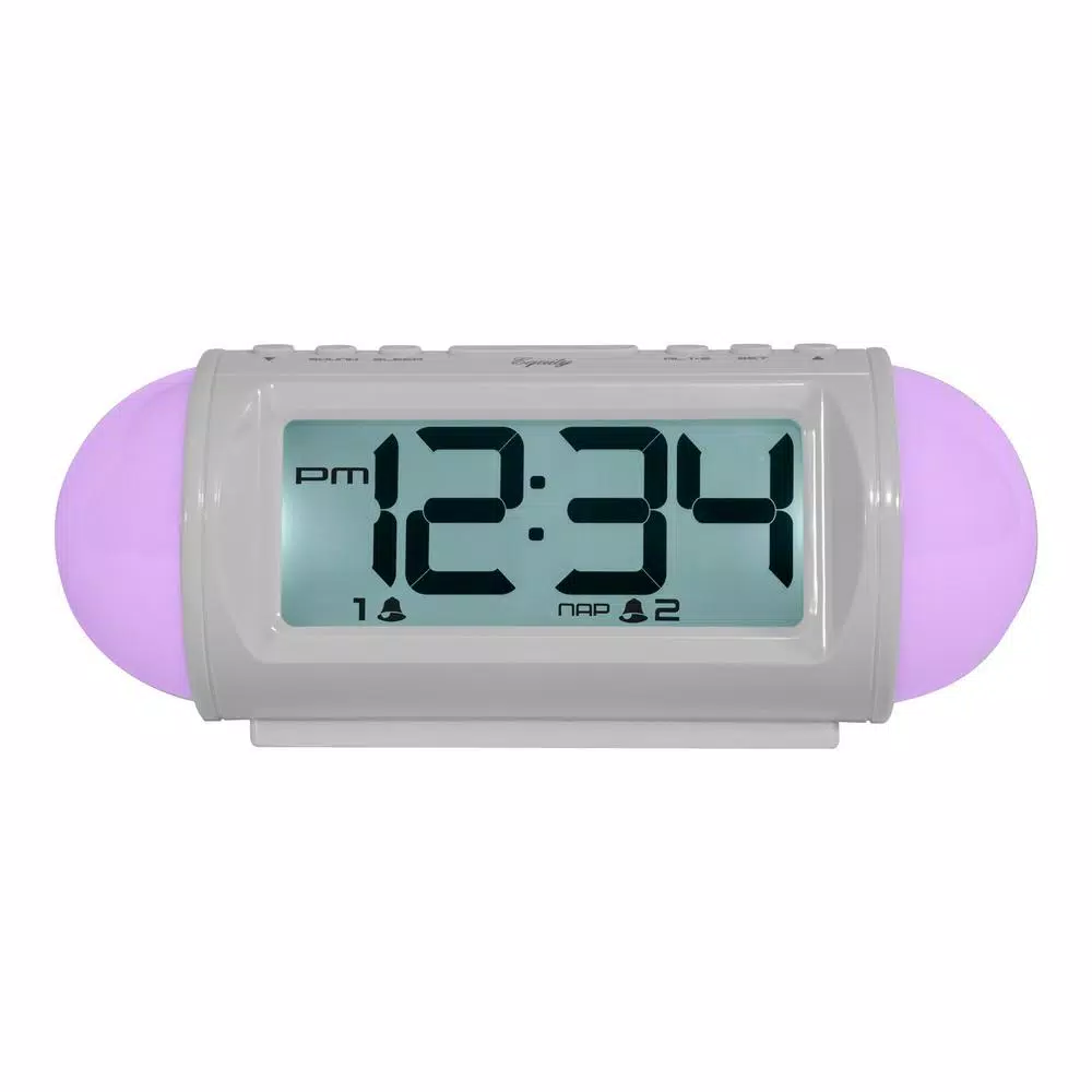 Equity by La Crosse 7.25 in. LED Mood Light Alarm Clock with Nature Sounds & MP3 Aux-Input