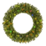 Home Accents Holiday 32 in. Norwood Fir Artificial Wreath with 50 Multi-Color LED Lights thumbnail 1