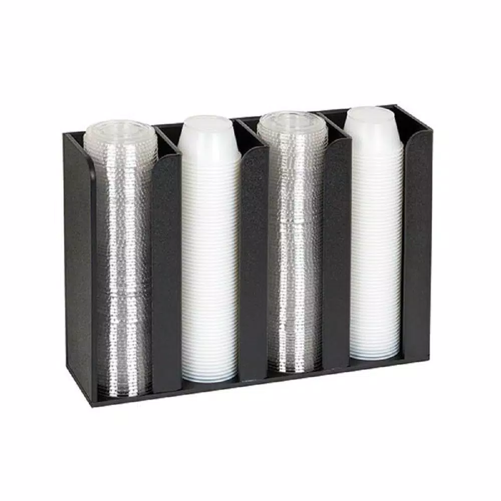 Unbranded Black Portion Cup and Lid Organizer - Countertop or Wall Mount Storage