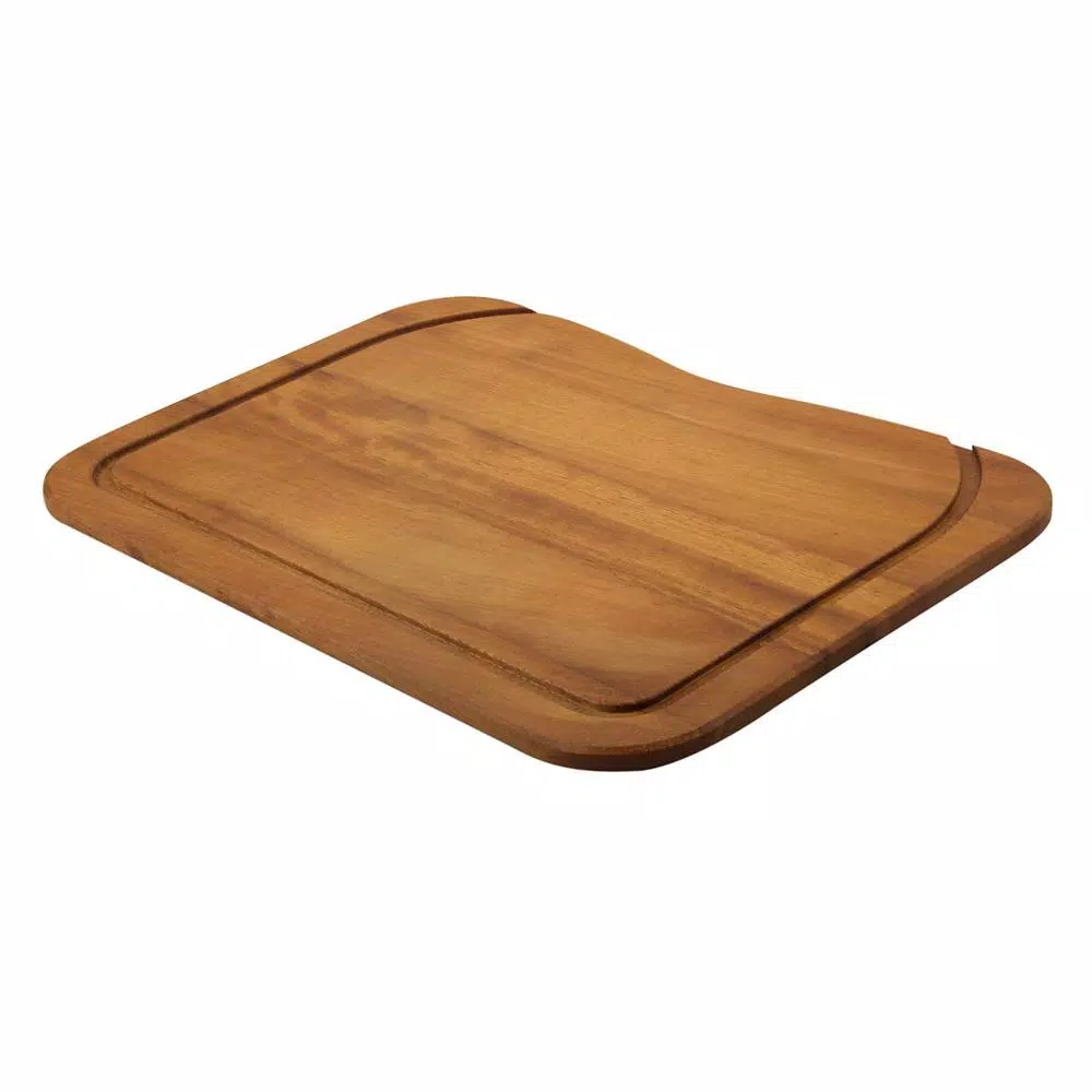 ALFI BRAND Iroko Wood Cutting Board - Large Rectangular Butcher Block for Kitchen & Serving