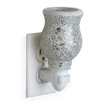 Candle Warmers Etc Reflection 5.7 in. Pluggable Fragrance Warmer - Silver Glass Mosaic thumbnail 1