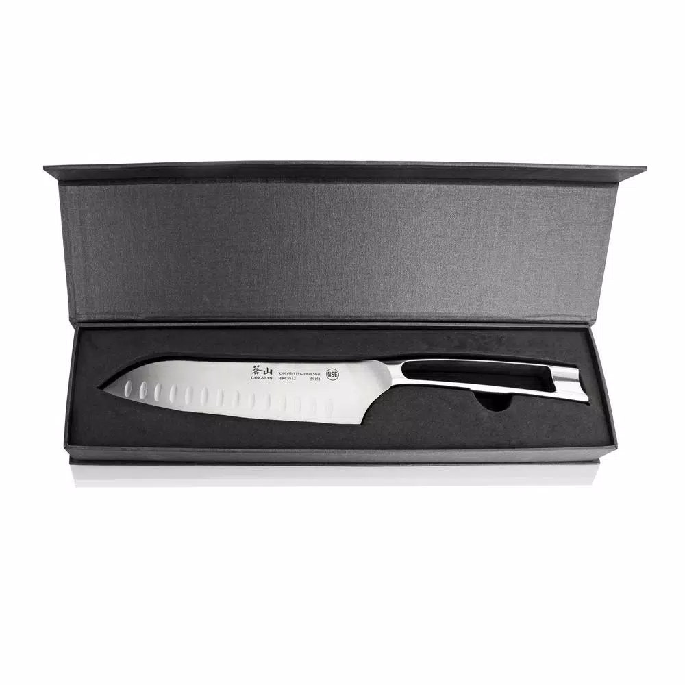 Cangshan N1 Series 7 in. German Steel Forged Santoku Knife, Stainless Steel Full Tang