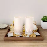 Lavish Home Seashell LED Flameless Candle Set of 2 - Real Wax Coastal Decor thumbnail 5