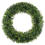 Pure Garden 19.5 in. Artificial Boxwood Wreath, UV Resistant Green Decor thumbnail 1
