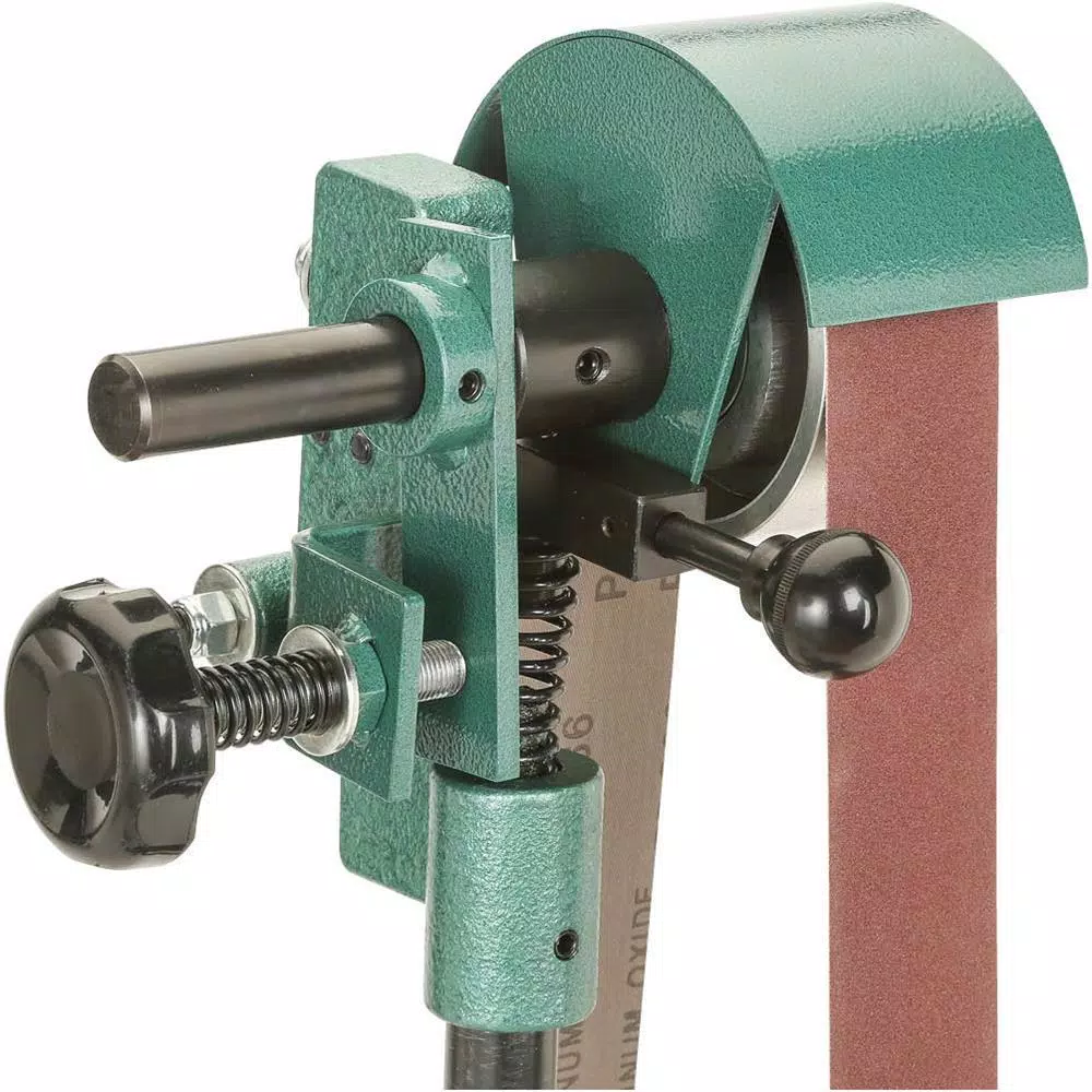 Grizzly Industrial 1 HP Belt Sander and Buffer, 110V Woodworking Knife Grinder with Quick-Release Mechanism