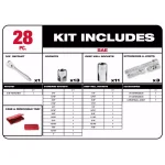 Milwaukee 3/8 in. Drive SAE/Metric Ratchet and Socket Mechanics Tool Set, 60-Piece thumbnail 2