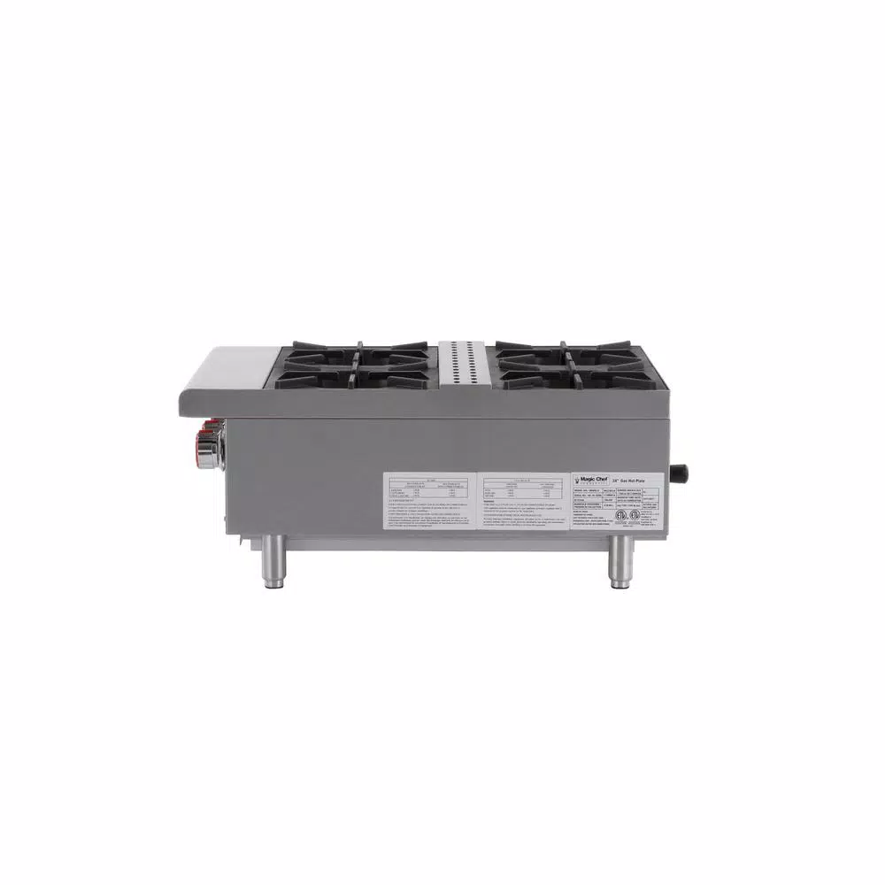 Magic Chef 24 in. Commercial 4-Burner Gas Countertop Hot Plate Range