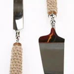 Mind Reader 2-Piece Roped Handle Dessert Tool Set, 18/10 Stainless Steel Cake Knife and Server thumbnail 2