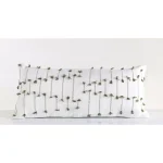 3R Studios White and Green Striped Handwoven Lumbar Throw Pillow, 36 in. x 16 in. thumbnail 2