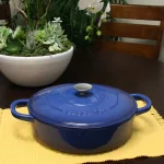 Crock-Pot Artisan 5 Qt. Enameled Cast Iron Round Braiser Pan with Self-Basting Lid, Blue thumbnail 4