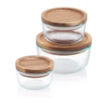 Pyrex Simply Store 6-Piece Pyrex Glass Food Storage Container Set with Acacia Wood Lids thumbnail 3