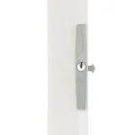Prime-Line Gray Diecast Patio Door Handle with Wood Grip, Tee Lock with Key, 3-15/16 in. Mounting thumbnail 2