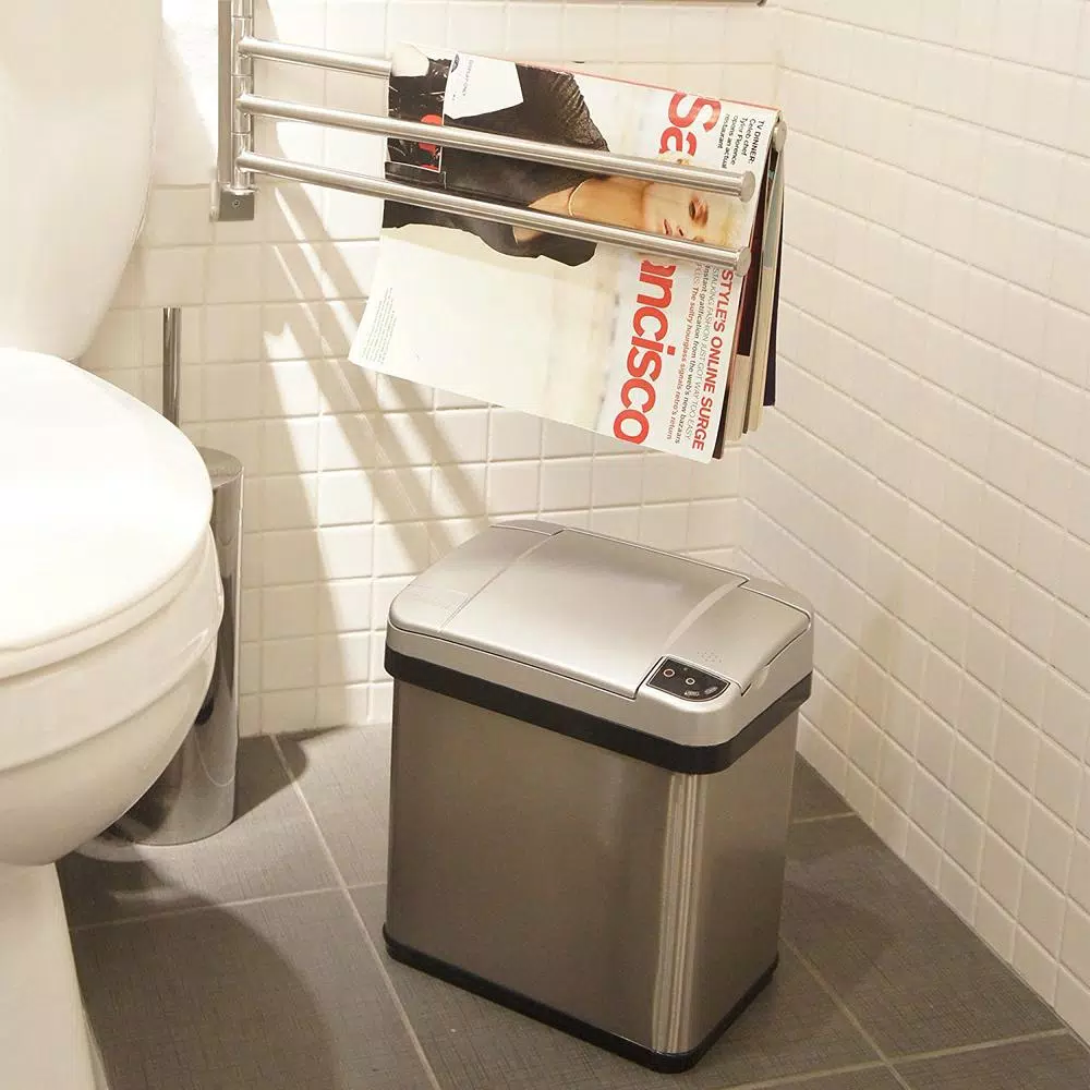iTouchless Automatic Sensor Trash Can Combo Set, 13 Gal. & 2.5 Gal. Stainless Steel