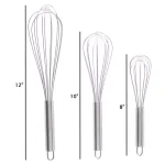 Classic Cuisine Stainless Steel Wire Whisk Set of 3 thumbnail 2