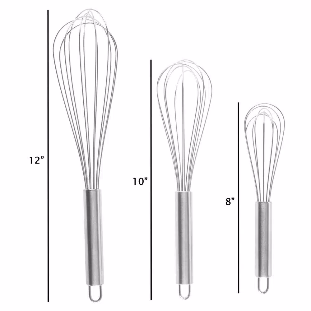 Classic Cuisine Stainless Steel Wire Whisk Set of 3