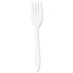 DART Mediumweight White Polypropylene Disposable Forks, 1000 Count Case thumbnail 1