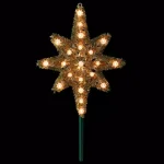 Northlight 21 in. Gold Tinsel Star of Bethlehem Christmas Tree Topper with Clear Mini Lights thumbnail 1