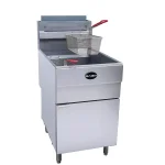 SABA 21 in. Natural Gas Commercial Floor Deep Fryer, 85 lb. Capacity, Stainless Steel thumbnail 1