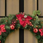 Home Accents Holiday 36 in. Berry Bliss Pre-Lit Artificial Christmas Wreath with Warm White LED Lights and Timer thumbnail 5