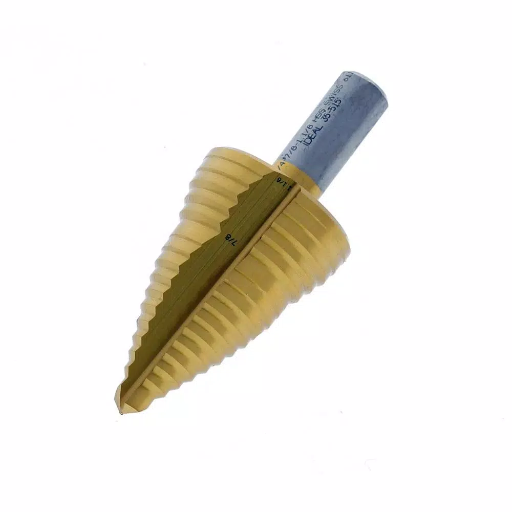 IDEAL 4-Piece Electrician's Step Bit Kit, 1/8 in. to 1-3/8 in., Titanium Nitride Coated