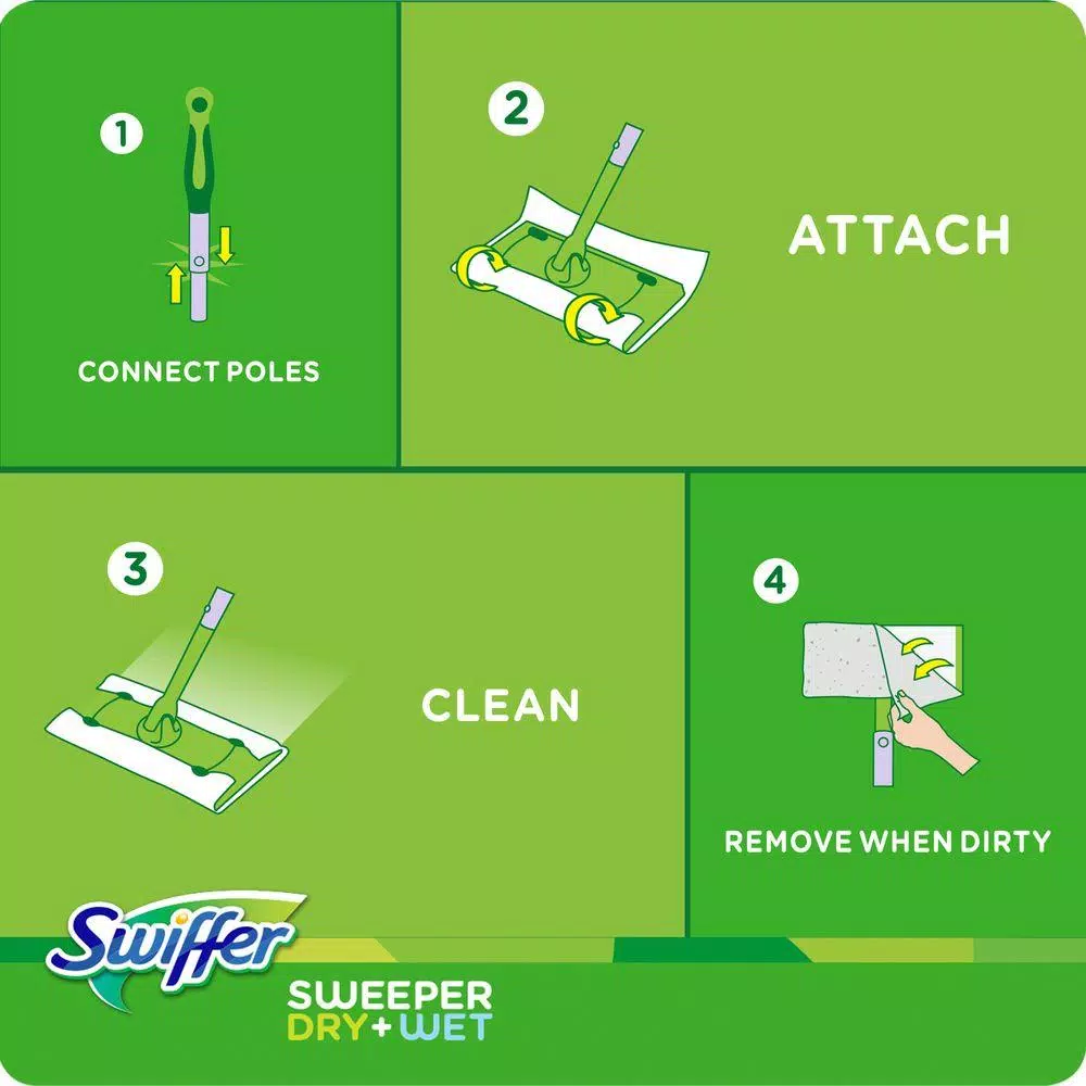 Swiffer Sweeper 2-in-1 Dry and Wet Mop Starter Kit with Microfiber Flat Mop Head