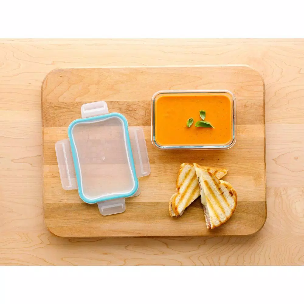 Snapware Pyrex Total Solutions 4-Piece Glass Rectangle Food Storage Set with Snapware Airtight Lids