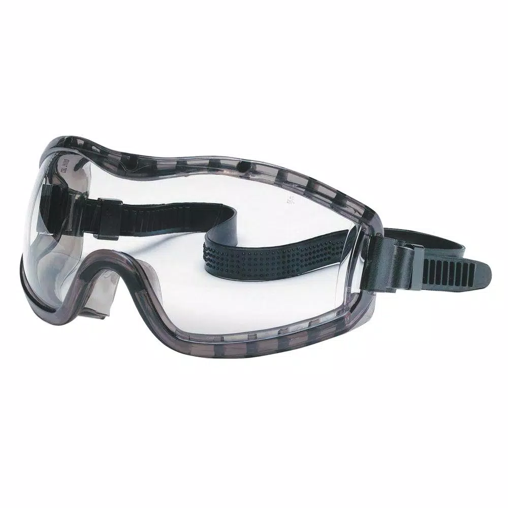 MCR Safety Stryker Safety Goggles with Duramass AF4 Anti-Fog and Anti-Scratch Coating, Clear Lens, Black Frame