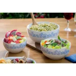 CorningWare Cornflower 3-Piece Ceramic Mixing Bowl Set - Blue thumbnail 3