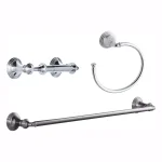 KOHLER Devonshire 3-Piece Bathroom Hardware Set - Towel Bar, Ring, and Toilet Paper Holder in Polished Chrome thumbnail 1