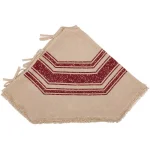 VHC Brands 48 in. Red Vintage Burlap Stripe Farmhouse Christmas Tree Skirt thumbnail 3