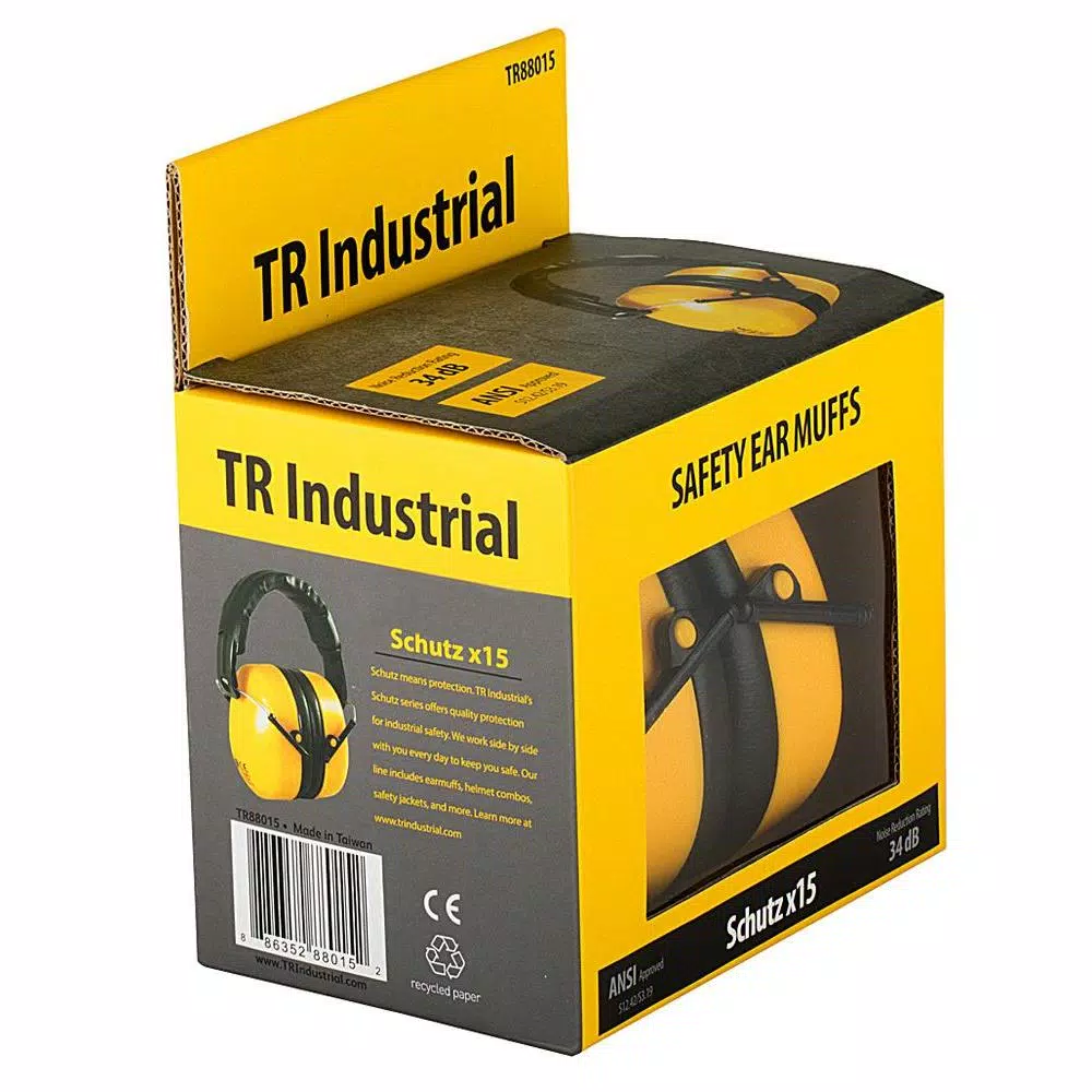 TR Industrial Schutz Compact Foldable Ear Muffs - 34 dB NRR Hearing Protection