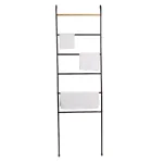 Mind Reader 6-Bar Freestanding Towel Rack, Black Metal Bathroom Towel Stand thumbnail 1