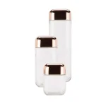 Honey-Can-Do 3-Piece Square Glass Canister Set with Rose Gold Twist Lids thumbnail 1