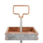 Mind Reader Products 3-Tier Silver Cake Stand, Galvanized Steel & Wood Dessert Display with Handle thumbnail 2