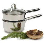 RSVP International Endurance 1 Qt. Stainless Steel Induction Double Boiler with Glass Lid thumbnail 3
