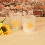 LUMABASE Mosaic Sun Battery Operated LED Candles with Frosted Glass, 2-Count thumbnail 2