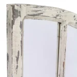 Aspire Home Accents Pueblo Distressed Off-White Wood Arch Windowpane Mirror Set (27 x 15 in.) thumbnail 4