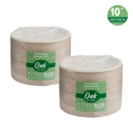 Unbranded 10 in. Natural Sugarcane Plates, Eco-Friendly & Compostable (300 Pack) thumbnail 2