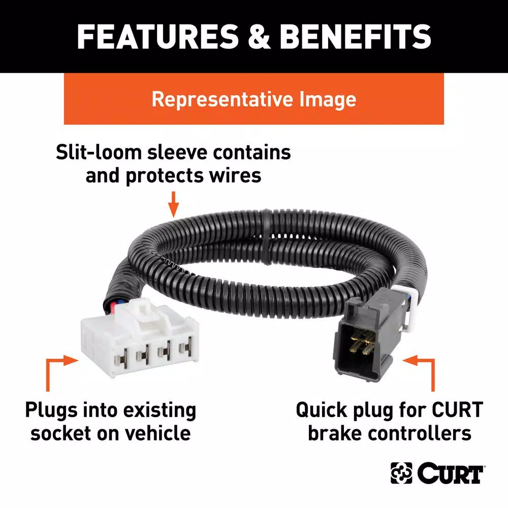 CURT Trailer Brake Controller Harness for Select Dodge & Ram 1500, 2500, 3500