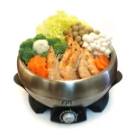 SPT 3 Qt. Stainless Steel Electric Multi-Cooker Shabu-Shabu Pot with Griddle and Steam Rack thumbnail 5